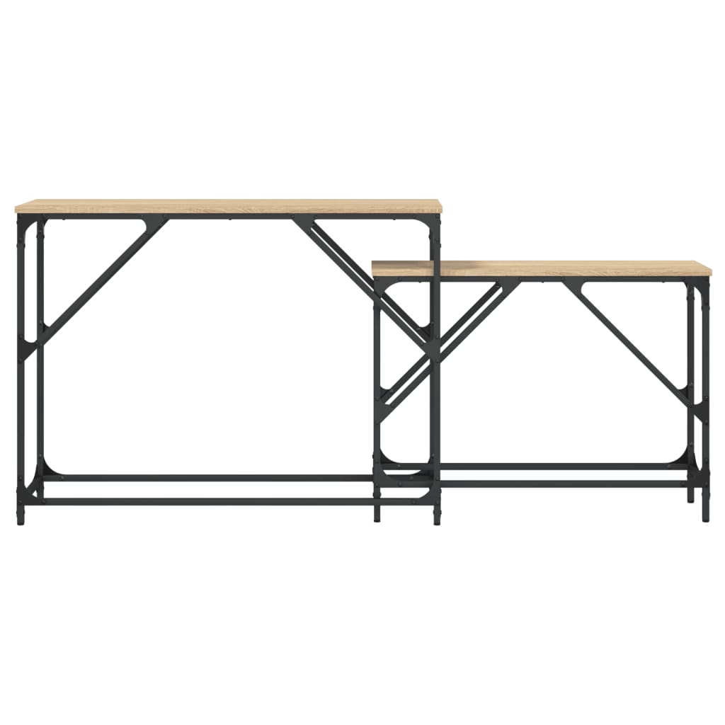 vidaXL Τραπέζια Κονσόλας Ζιγκόν 2 τεμ. Sonoma Δρυς από Επεξεργ. Ξύλο