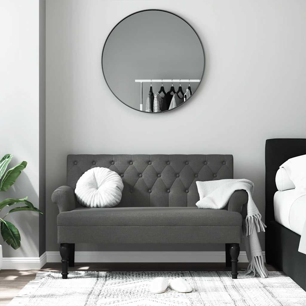 vidaXL Παγκάκι με Πλάτη Σκούρο Γκρι 120 x 62 x 75,5 εκ. Υφασμάτινο