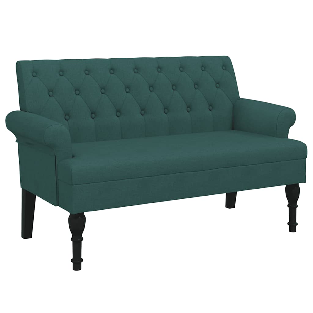 vidaXL Παγκάκι με Πλάτη Σκούρο Πράσινο 120 x 62 x 75,5 εκ. Υφασμάτινο