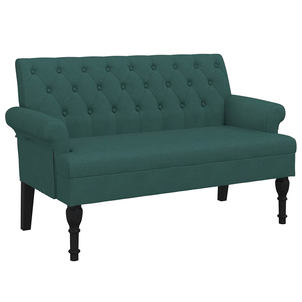 vidaXL Παγκάκι με Πλάτη Σκούρο Πράσινο 120 x 62 x 75,5 εκ. Υφασμάτινο