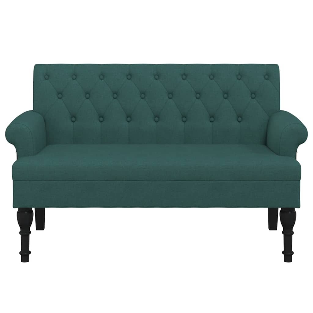 vidaXL Παγκάκι με Πλάτη Σκούρο Πράσινο 120 x 62 x 75,5 εκ. Υφασμάτινο