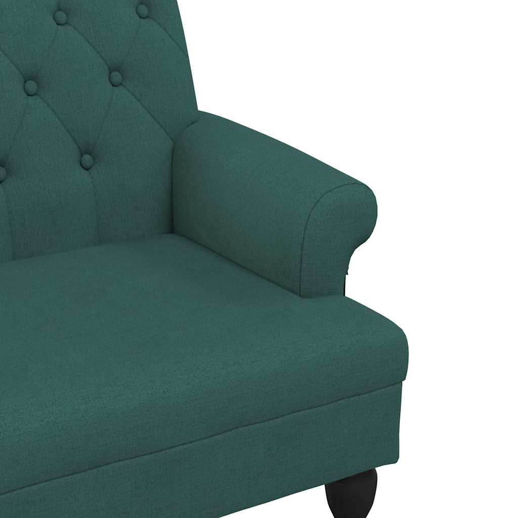 vidaXL Παγκάκι με Πλάτη Σκούρο Πράσινο 120 x 62 x 75,5 εκ. Υφασμάτινο