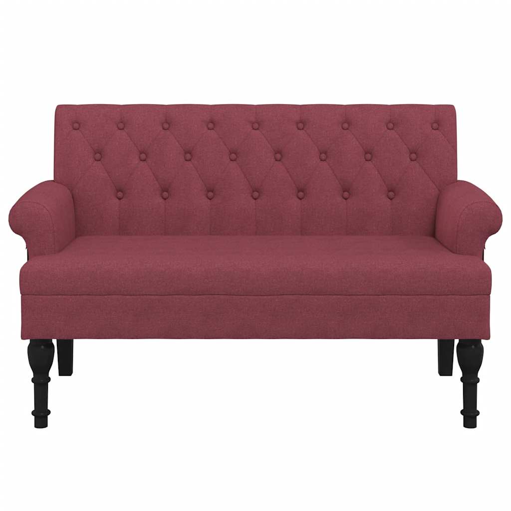 vidaXL Παγκάκι με Πλάτη Μπορντό 120 x 62 x 75,5 εκ. Υφασμάτινο