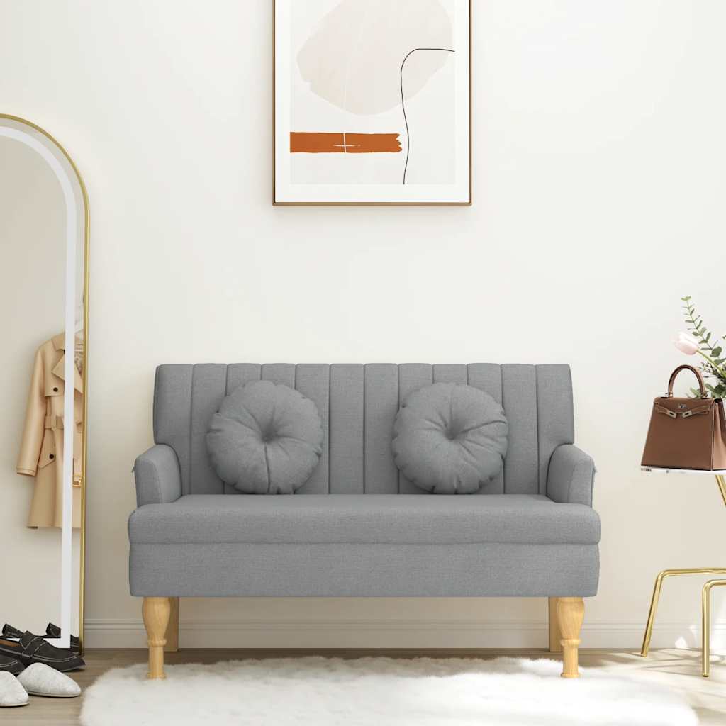 vidaXL Παγκάκι με Μαξιλάρια Αν. Γκρι 113 x 64,5 x 75,5 εκ. Υφασμάτινο