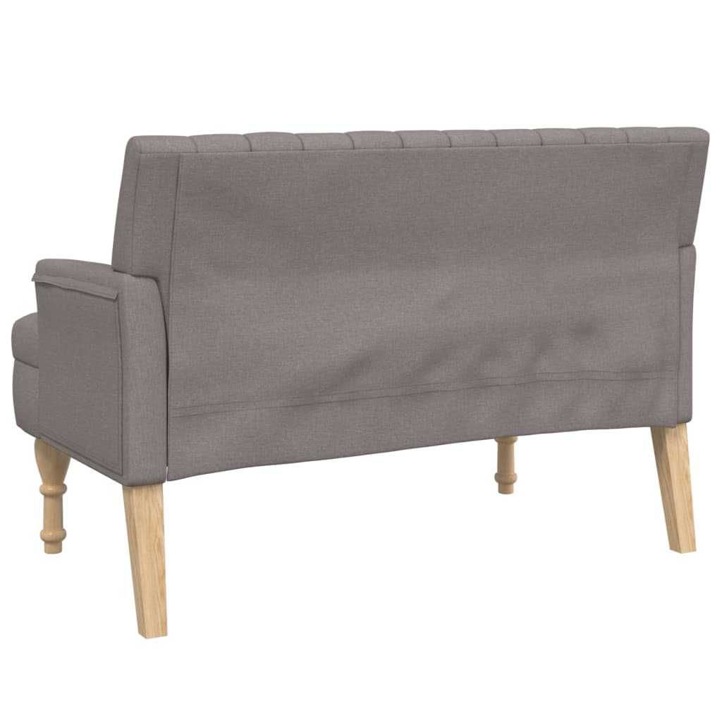 vidaXL Παγκάκι Taupe 113 x 64,5 x 75,5 εκ. Υφασμάτινο με Μαξιλάρια