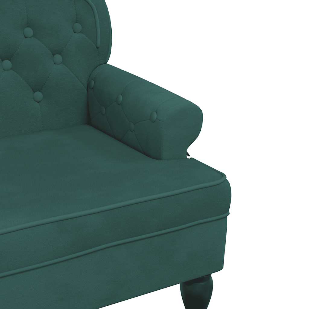vidaXL Παγκάκι με Πλάτη Σκούρο Πράσινο 119,5x64,5x75 εκ. Βελούδινο