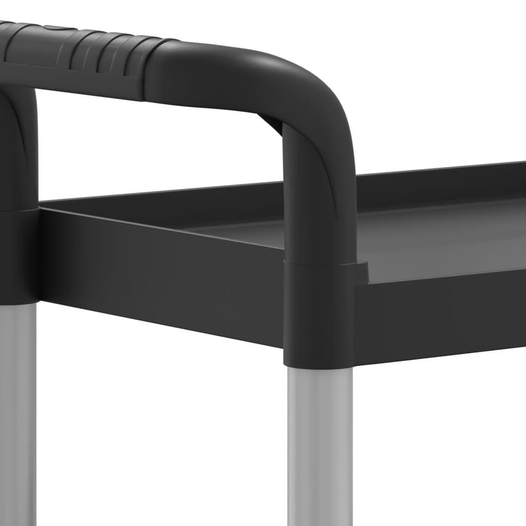 vidaXL Τροχήλατη Βάση 3 Επιπέδων Μαύρη 77 x 34 x 72 εκ. από Αλουμίνιο