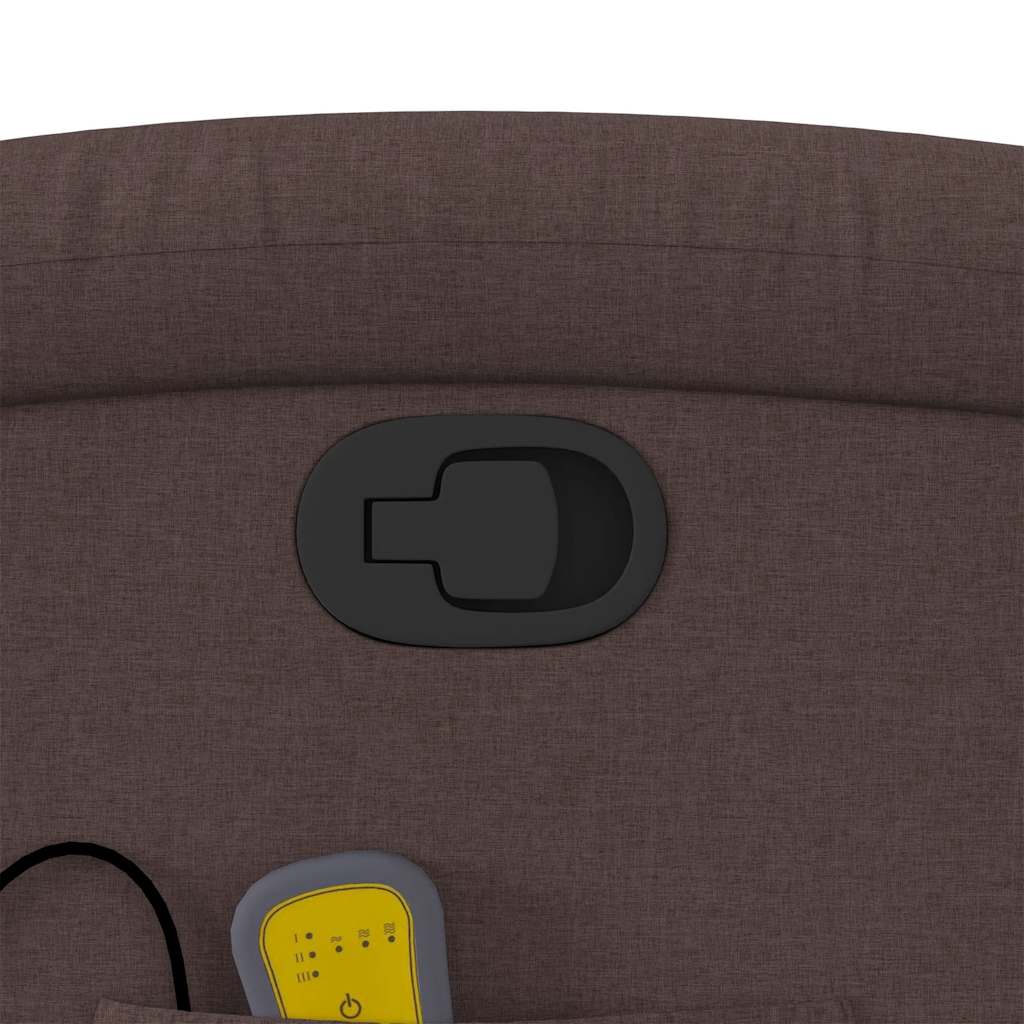 vidaXL Πολυθρόνα Μασάζ Ανακλινόμενη Σκούρο Καφέ Υφασμάτινη