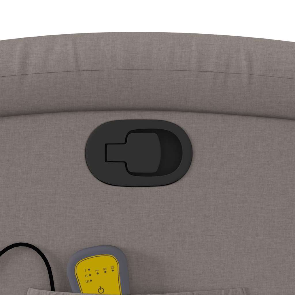 vidaXL Πολυθρόνα Μασάζ Ανακλινόμενη Taupe Υφασμάτινη