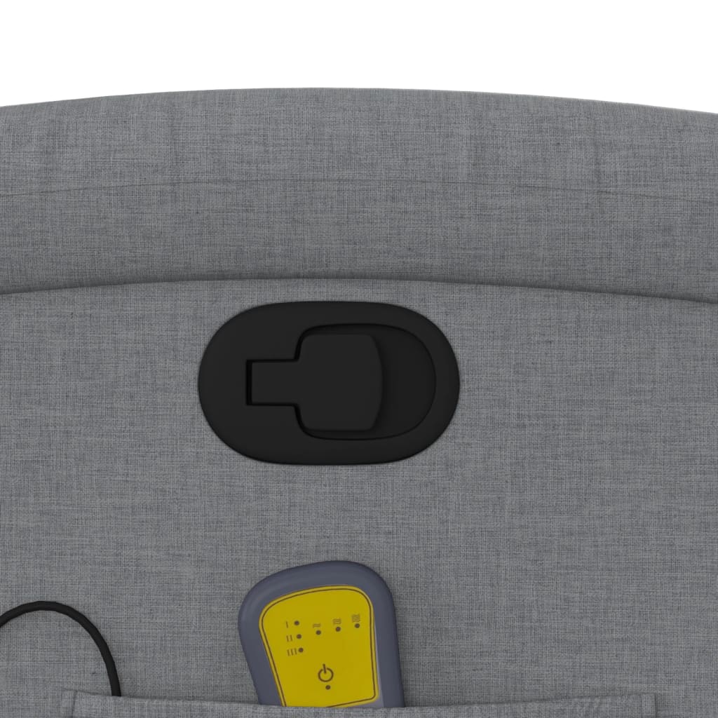 vidaXL Πολυθρόνα Μασάζ Ανακλινόμενη Ανοιχτό Γκρι Υφασμάτινη