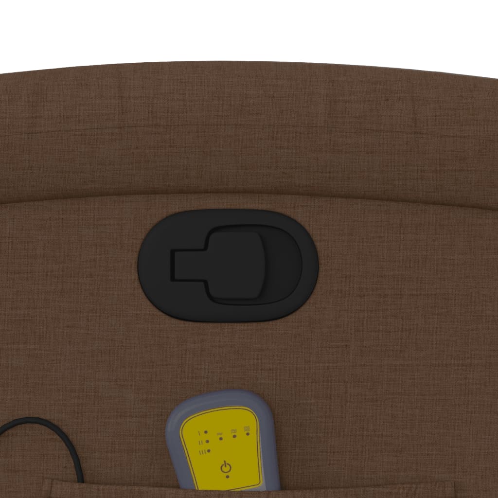 vidaXL Πολυθρόνα Μασάζ Ανακλινόμενη Καφέ Υφασμάτινη