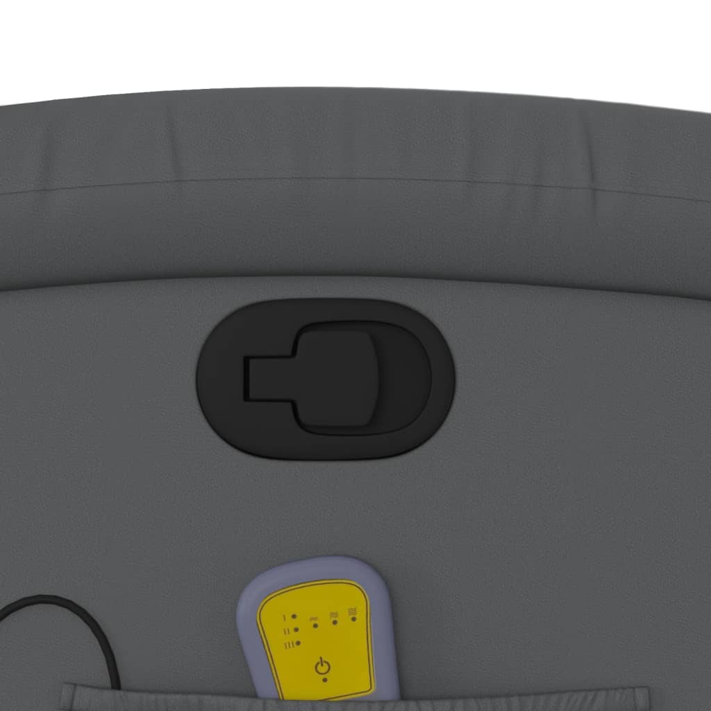 vidaXL Πολυθρόνα Μασάζ Ανακλινόμενη Γκρι από Συνθετικό Δέρμα