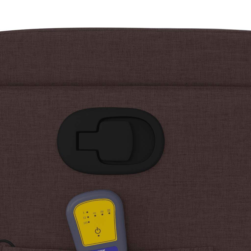 vidaXL Πολυθρόνα Μασάζ Ανακλινόμενη Σκούρο Καφέ Υφασμάτινη