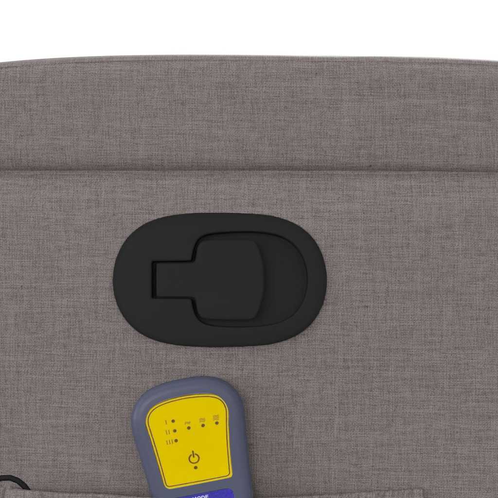 vidaXL Πολυθρόνα Μασάζ Ανακλινόμενη Taupe Υφασμάτινη