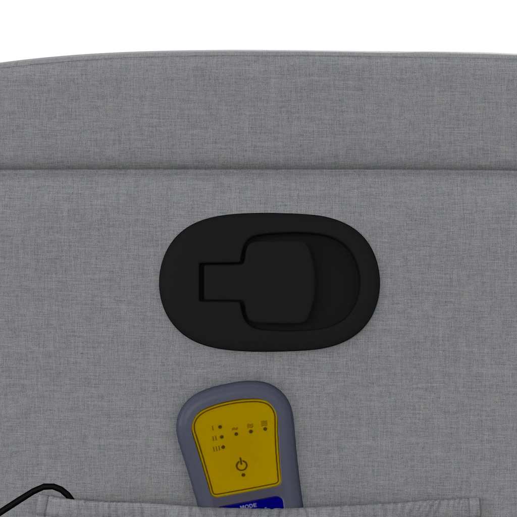 vidaXL Πολυθρόνα Μασάζ Ανακλινόμενη Ανοιχτό Γκρι Υφασμάτινη