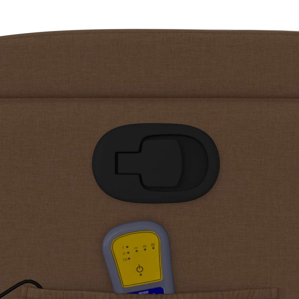 vidaXL Πολυθρόνα Μασάζ Ανακλινόμενη Καφέ Υφασμάτινη