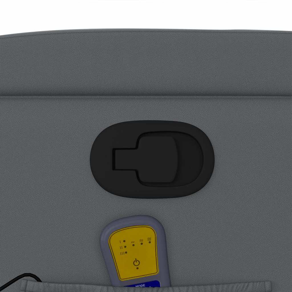 vidaXL Πολυθρόνα Μασάζ Ανακλινόμενη Γκρι από Συνθετικό Δέρμα