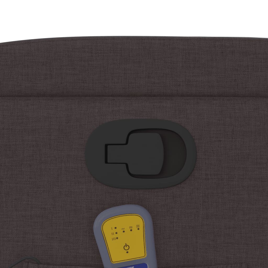 vidaXL Πολυθρόνα Μασάζ Ανακλινόμενη Σκούρο Καφέ Υφασμάτινη