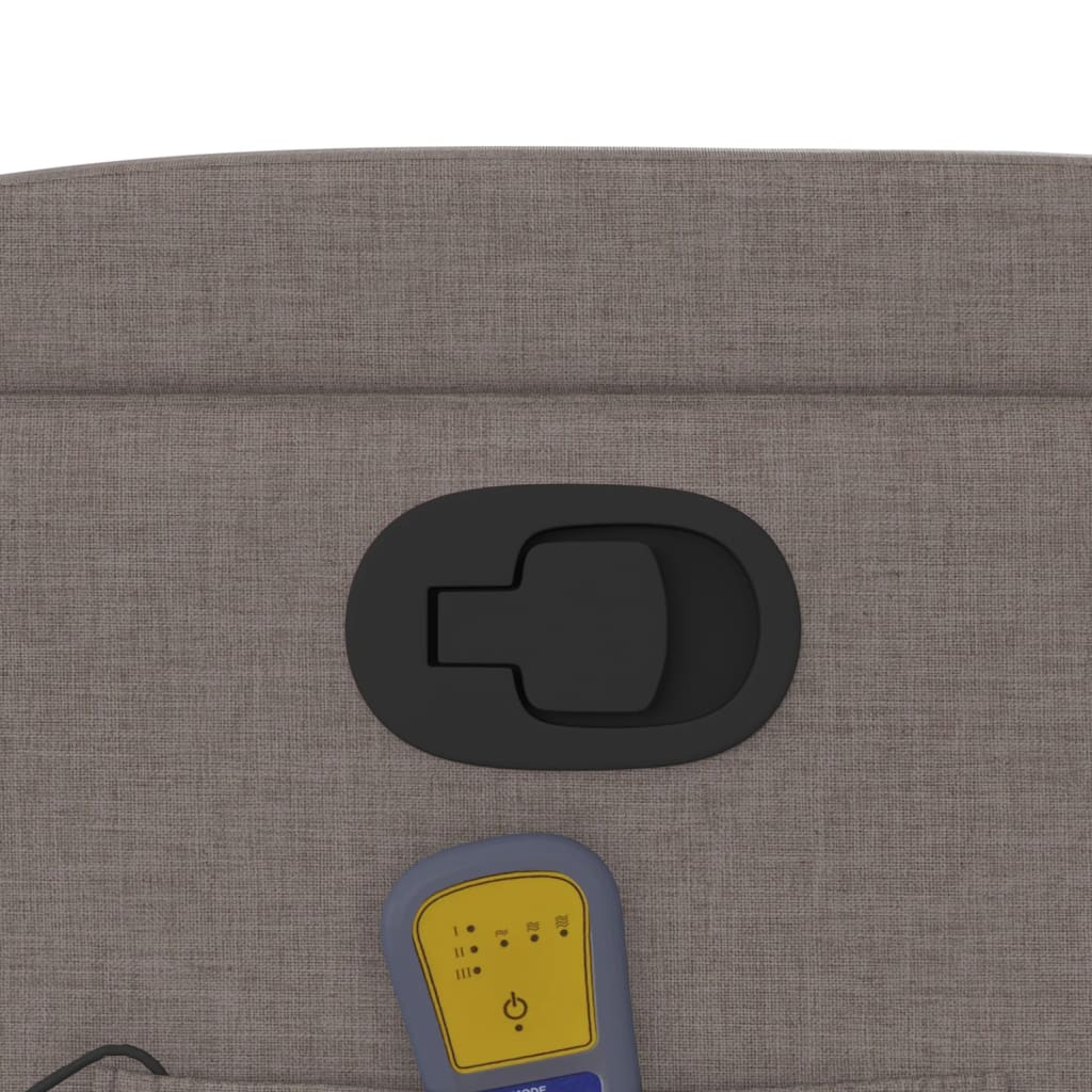 vidaXL Πολυθρόνα Μασάζ Ανακλινόμενη Taupe Υφασμάτινη