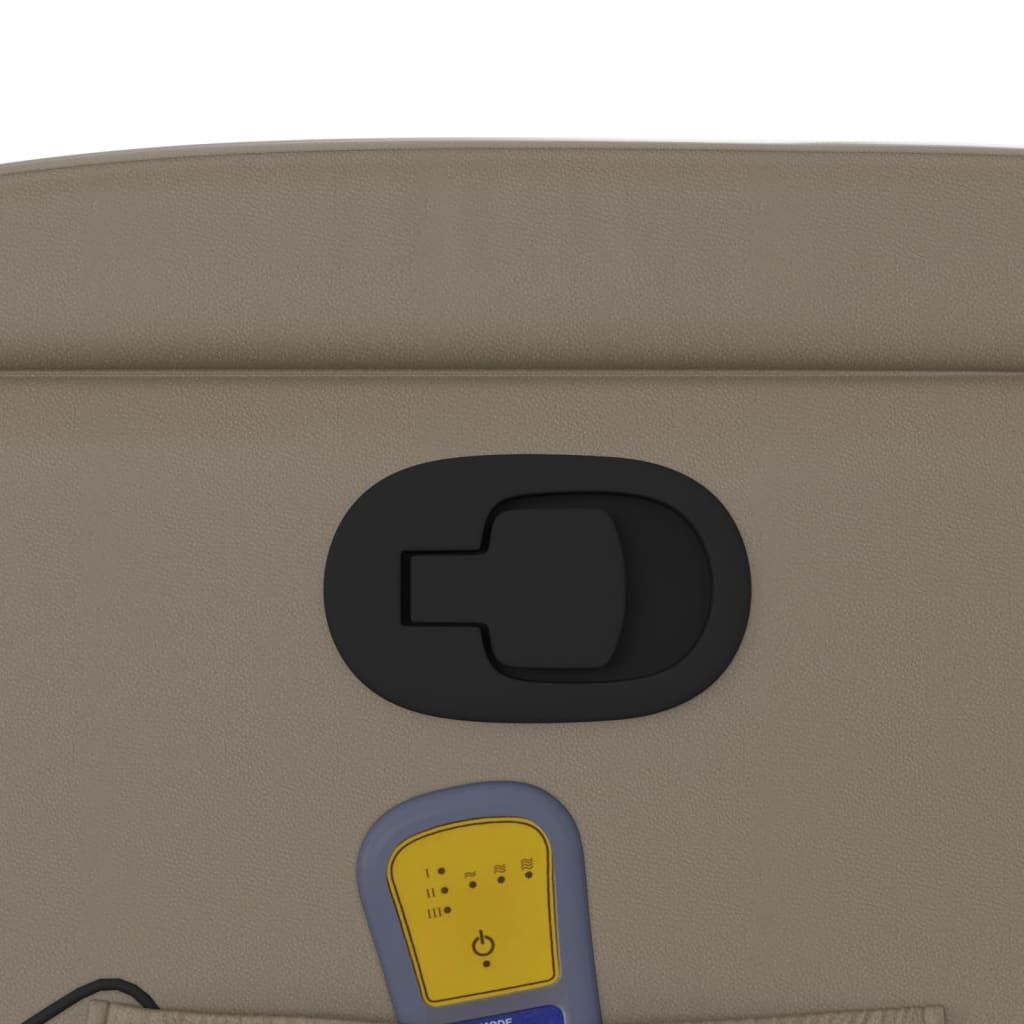 vidaXL Πολυθρόνα Μασάζ Ανακλινόμενη Καπουτσίνο από Συνθετικό Δέρμα