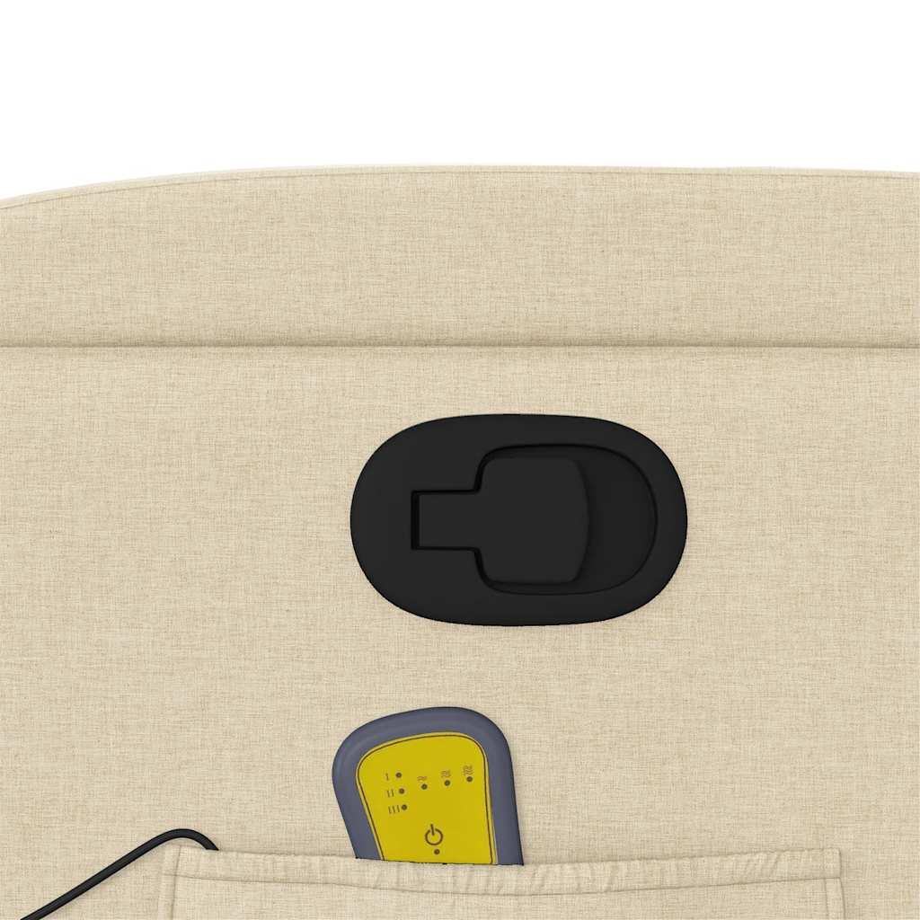 vidaXL Πολυθρόνα Μασάζ Ανακλινόμενη Κρεμ Υφασμάτινη