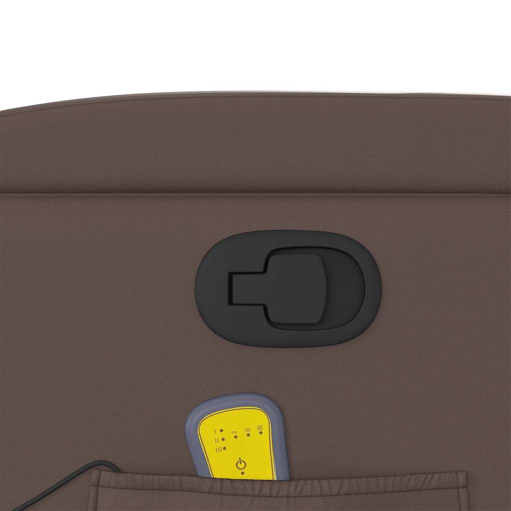 vidaXL Πολυθρόνα Μασάζ Ανακλινόμενη Καφέ από Συνθετικό Δέρμα