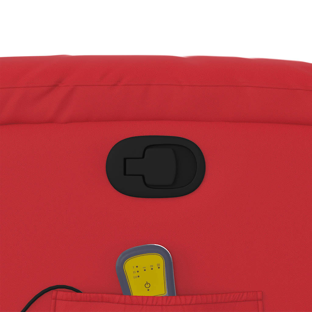 vidaXL Πολυθρόνα Μασάζ Ανακλινόμενη Κόκκινη από Συνθετικό Δέρμα