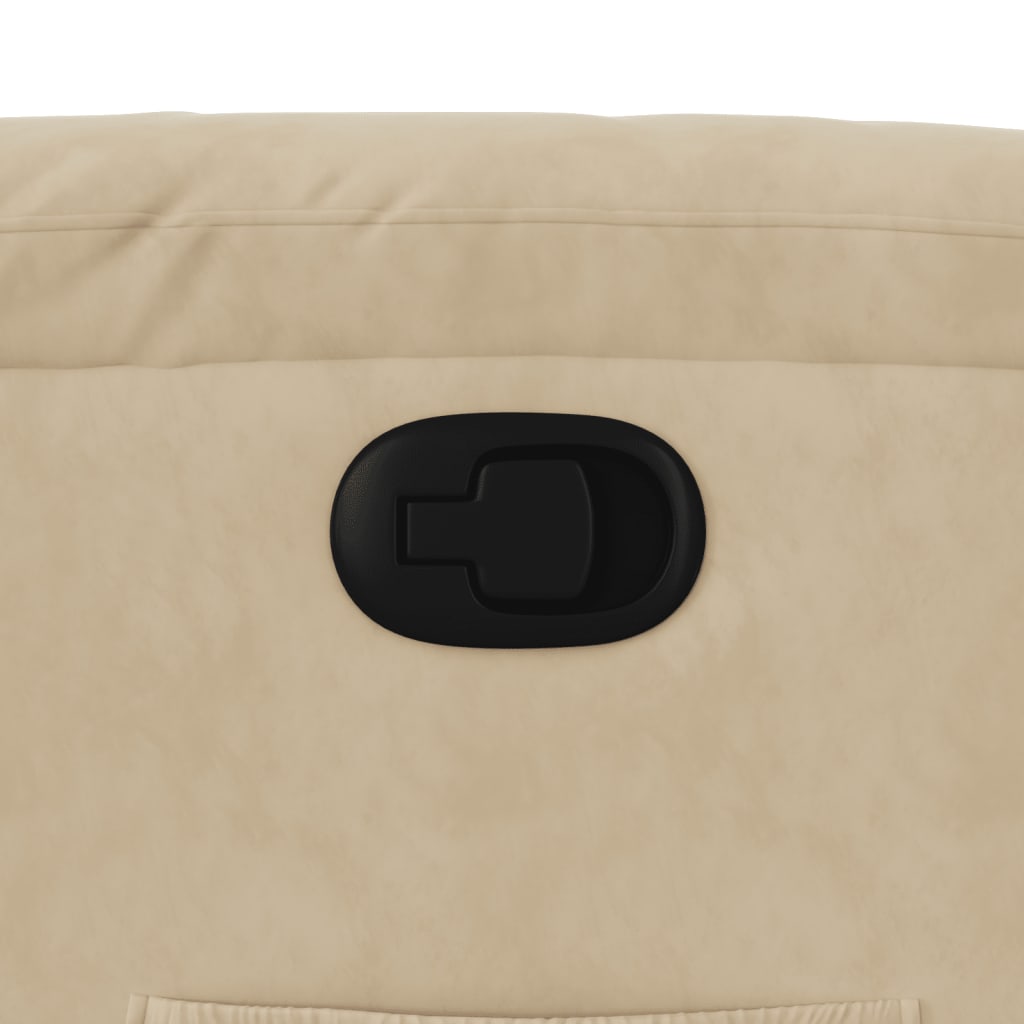 vidaXL Πολυθρόνα Ανακλινόμενη Κρεμ Ύφασμα Μικροϊνών