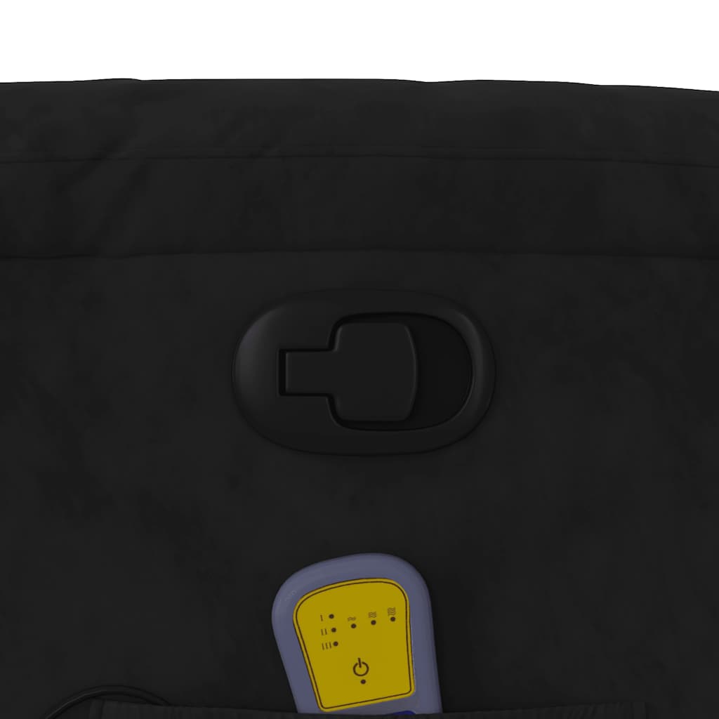 vidaXL Πολυθρόνα Μασάζ Ανακλινόμενη Μαύρη από Ύφασμα Μικροϊνών