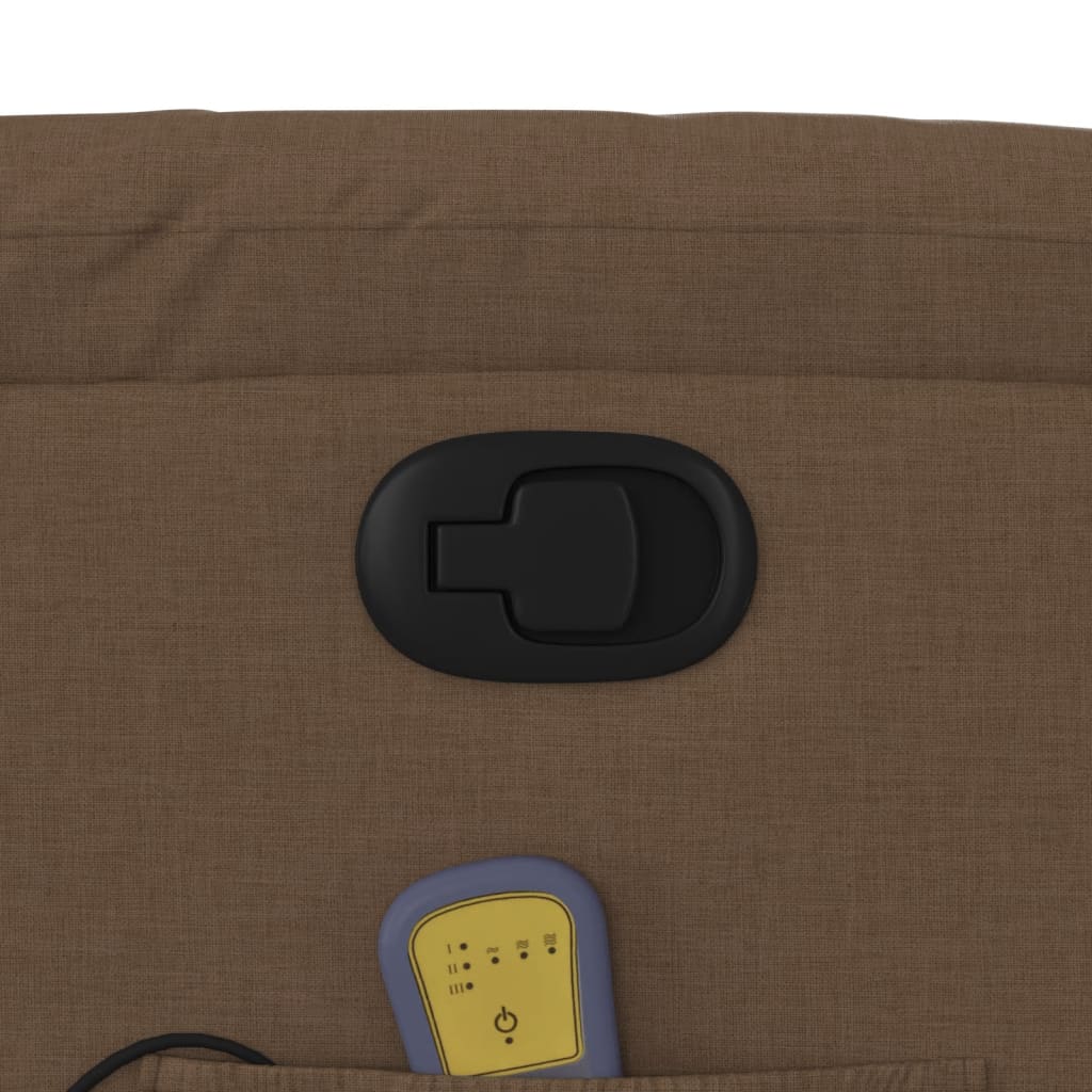 vidaXL Πολυθρόνα Μασάζ Ανακλινόμενη Καφέ Υφασμάτινη