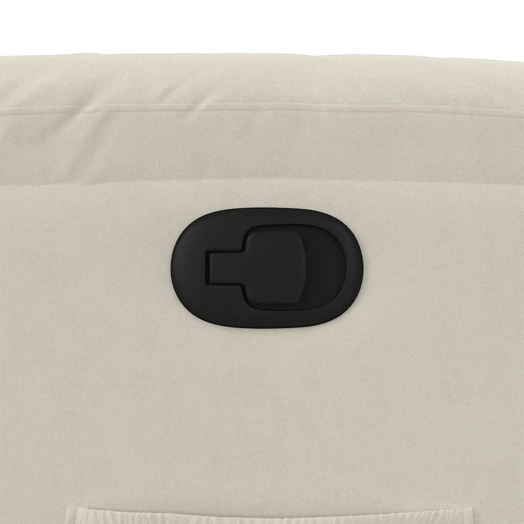 vidaXL Πολυθρόνα Ανακλινόμενη Κρεμ Βελούδινη