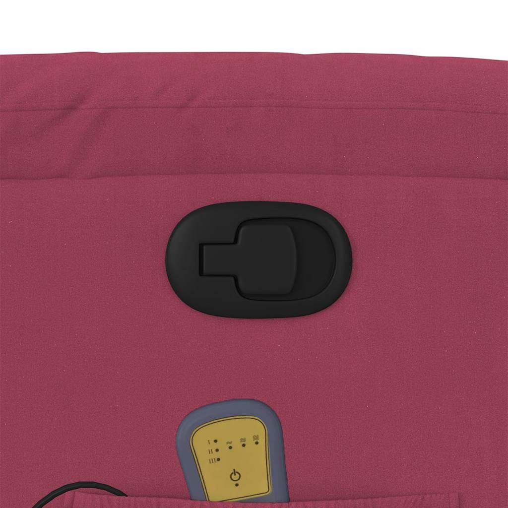 vidaXL Πολυθρόνα Μασάζ Ανακλινόμενη Μπορντό Βελούδινη