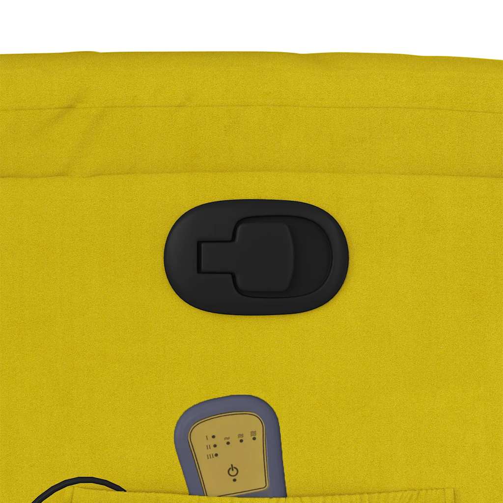 vidaXL Πολυθρόνα Μασάζ Ανακλινόμενη Κίτρινη Βελούδινη