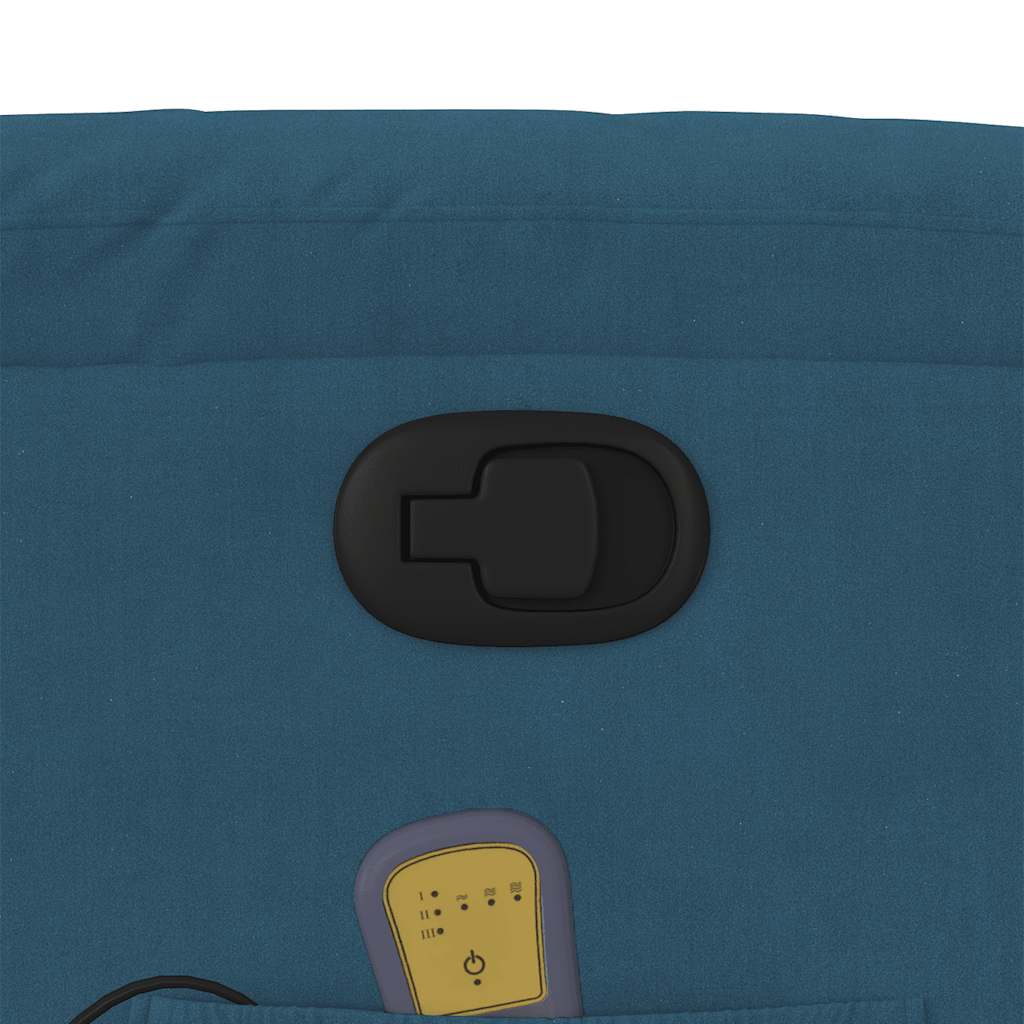 vidaXL Πολυθρόνα Μασάζ Ανακλινόμενη Μπλε Βελούδινη