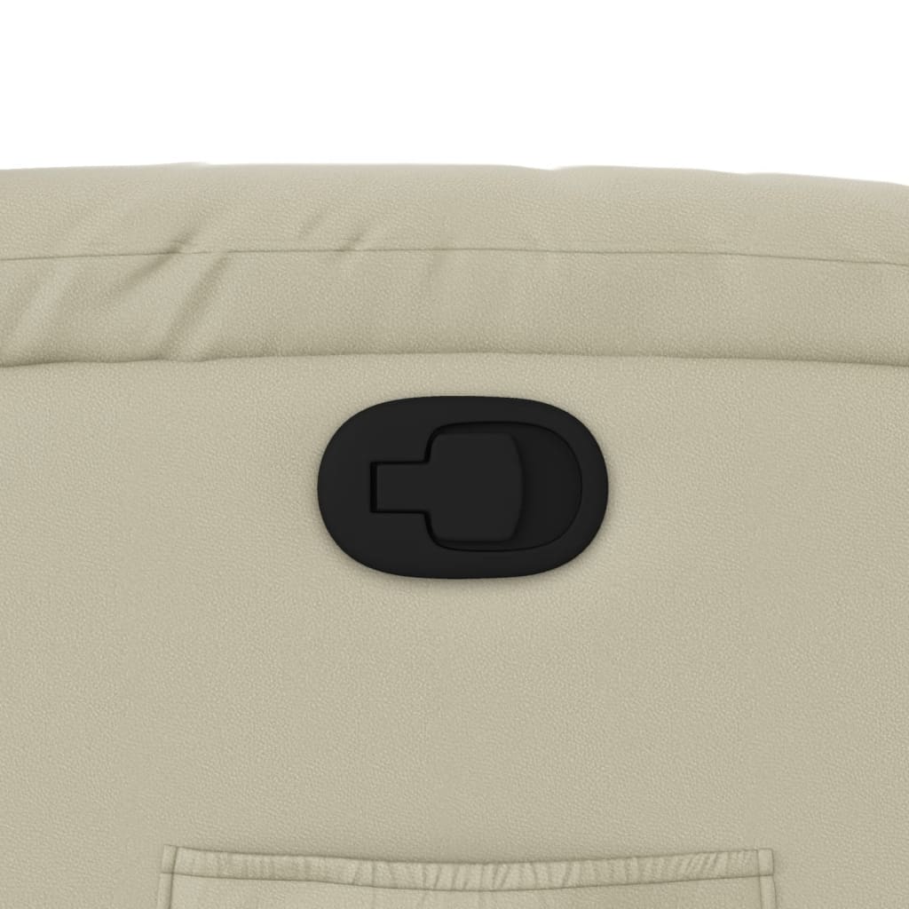 vidaXL Πολυθρόνα Ανακλινόμενη Κρεμ από Συνθετικό Δέρμα