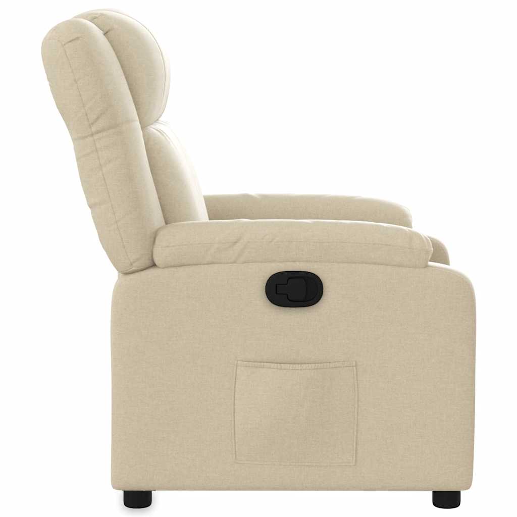 vidaXL Πολυθρόνα Ανακλινόμενη Κρεμ Υφασμάτινη
