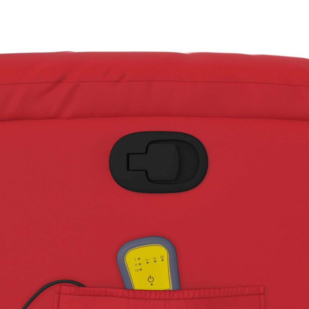 vidaXL Πολυθρόνα Μασάζ Ανακλινόμενη Κόκκινη από Συνθετικό Δέρμα