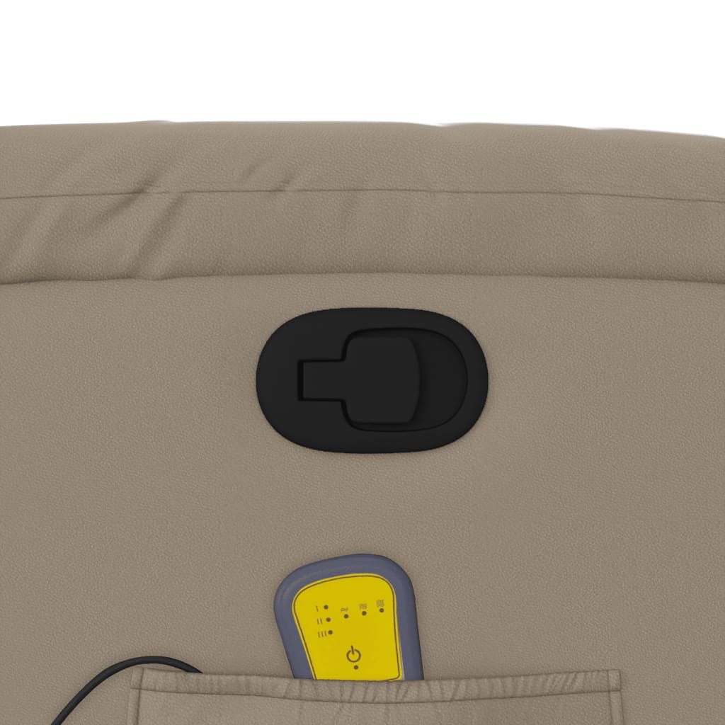 vidaXL Πολυθρόνα Μασάζ Ανακλινόμενη Καπουτσίνο από Συνθετικό Δέρμα