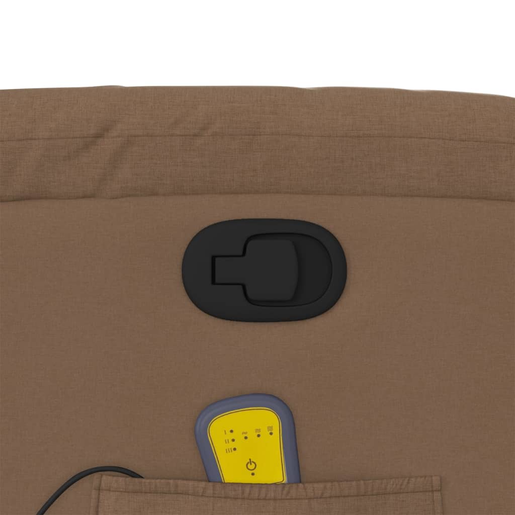 vidaXL Πολυθρόνα Μασάζ Ανακλινόμενη Καφέ Υφασμάτινη