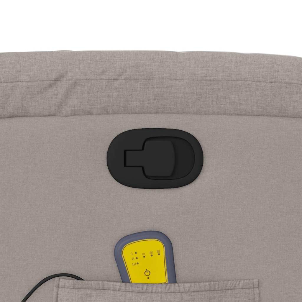 vidaXL Πολυθρόνα Μασάζ Ανακλινόμενη Taupe Υφασμάτινη