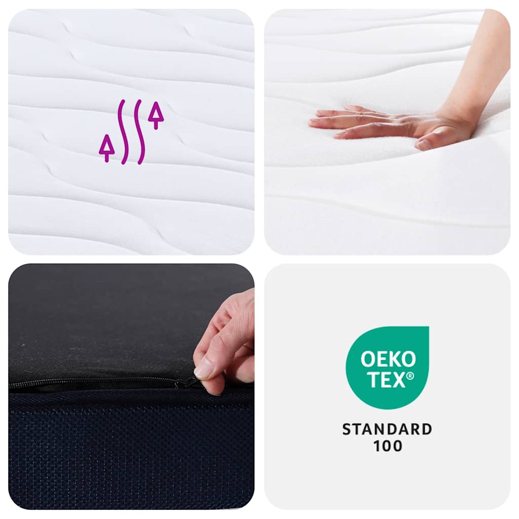 vidaXL Στρώμα με Pocket Springs Μεσαία Σκληρότητα 180 x 200 εκ.