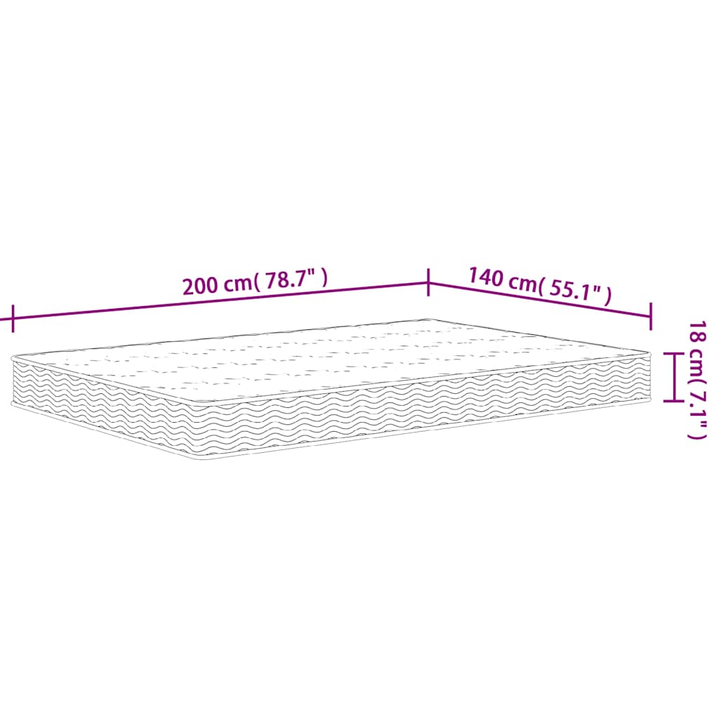 vidaXL Στρώμα με Bonnell Springs Μεσαία Σκληρότητα 140 x 190 εκ.