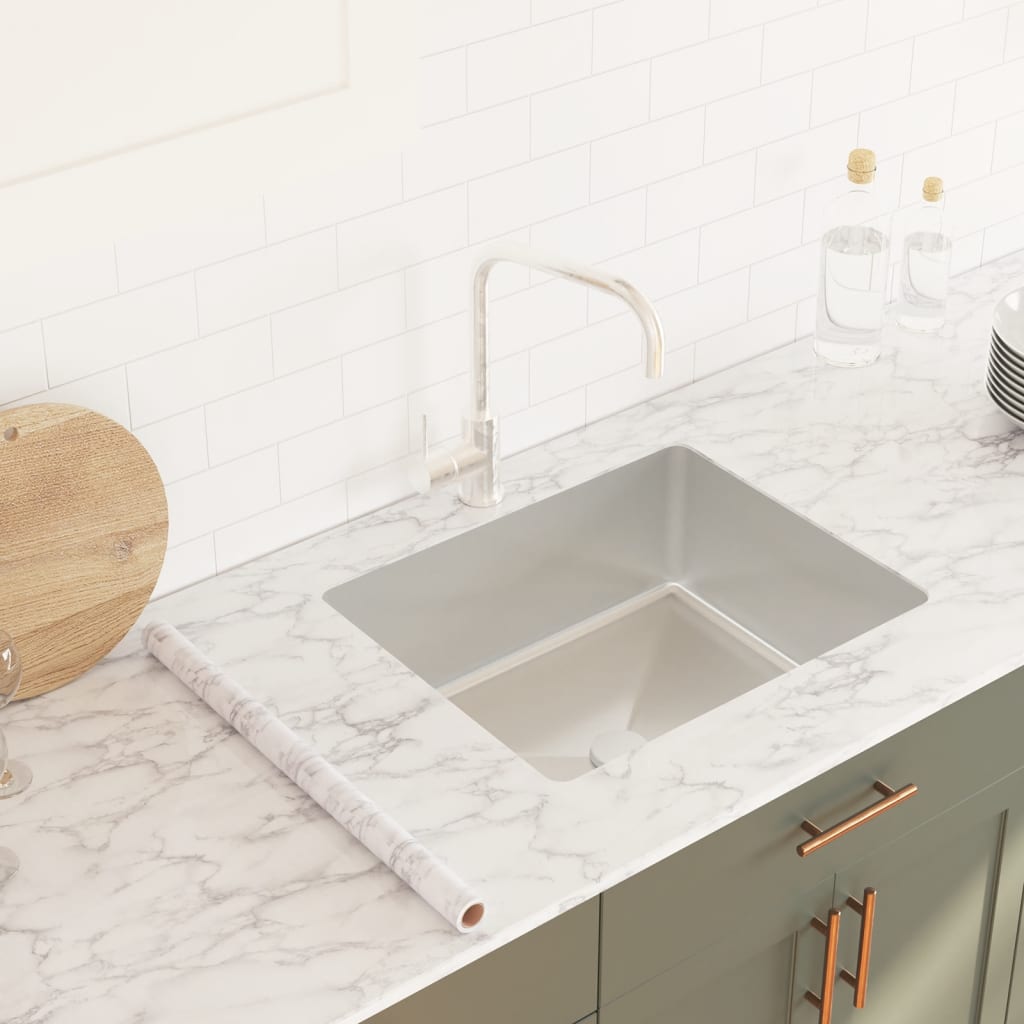 vidaXL Αυτοκόλλητα Επίπλων Μάρμαρο Λευκό 90 x 500 εκ. από PVC