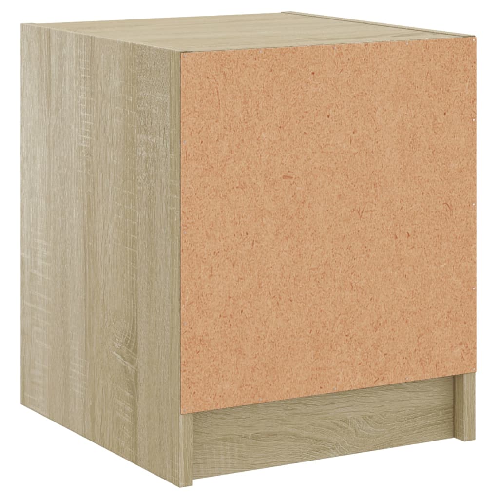 vidaXL Κομοδίνα με Γυάλινες Πόρτες 2 τεμ. Sonoma Δρυς 35x37x42 εκ.