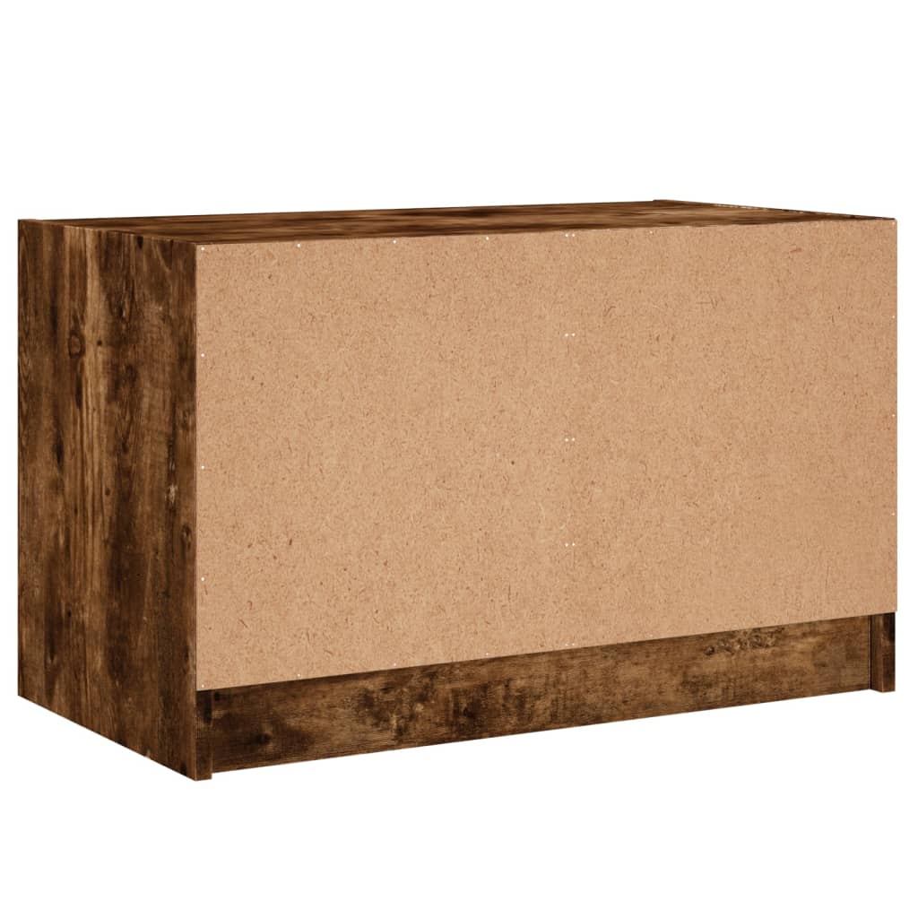 vidaXL Βοηθητικό Ντουλάπι Καπνιστή Δρυς 68x37x42 εκ. Γυάλινες Πόρτες