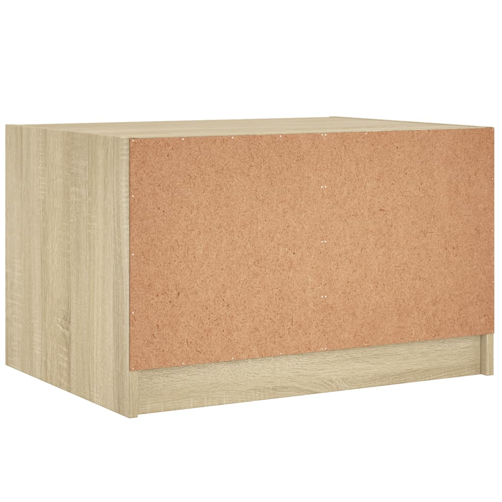 vidaXL Τραπεζάκι Σαλονιού Sonoma Δρυς 68x50x42 εκ. με Γυάλινες Πόρτες