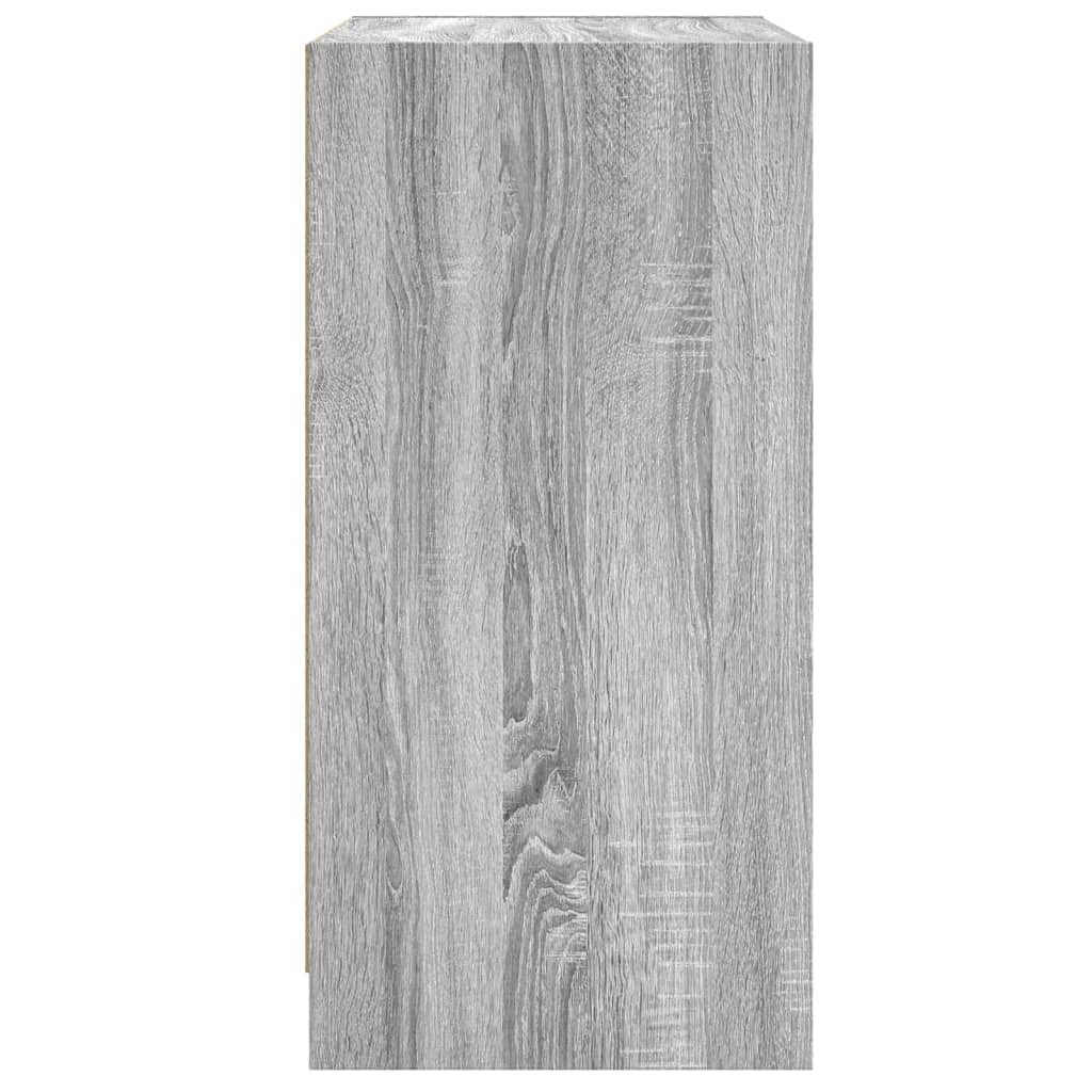 vidaXL Βοηθητικό Ντουλάπι Sonoma Γκρι 68x37x75,5εκ. με Γυάλινες Πόρτες