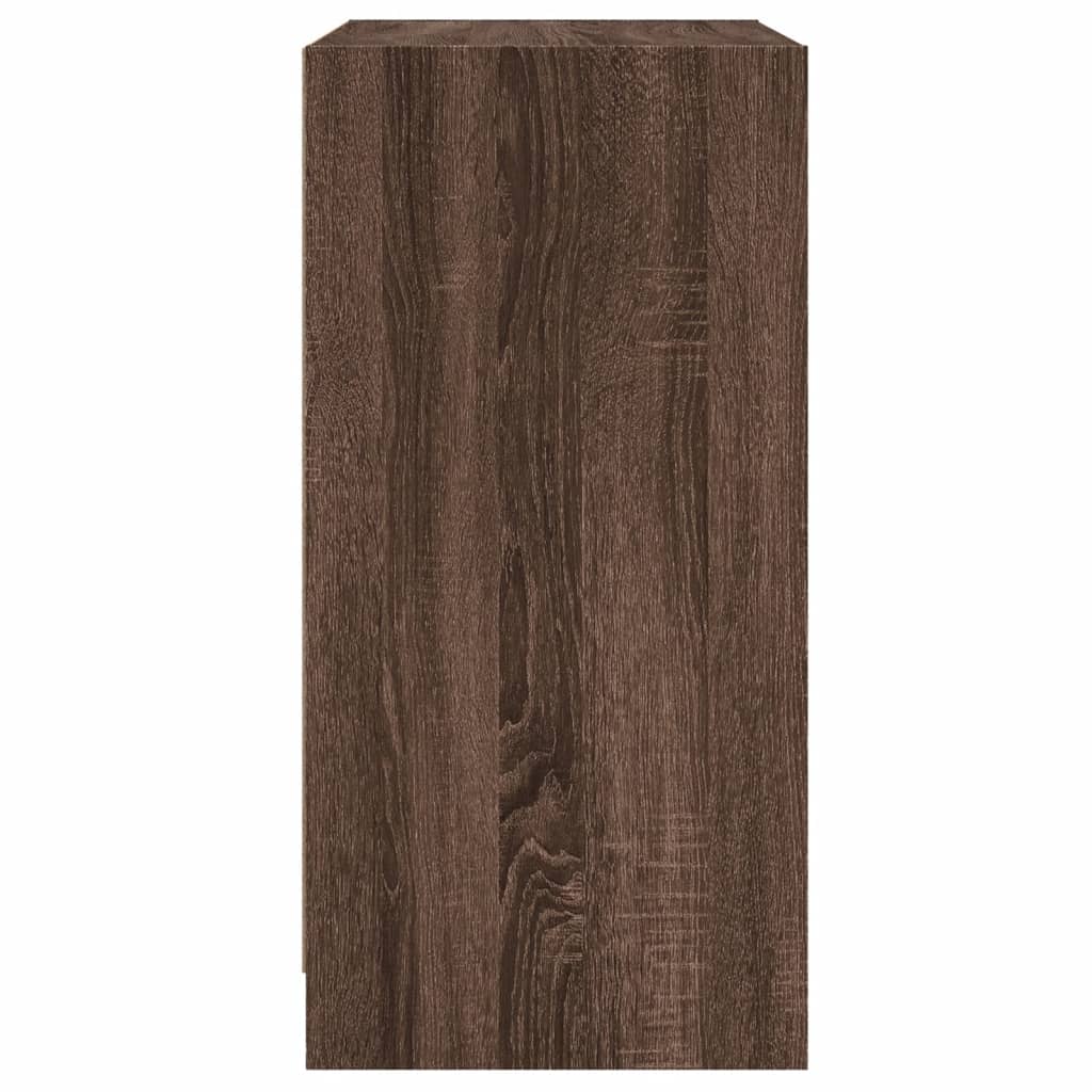 vidaXL Βοηθητικό Ντουλάπι Καφέ Δρυς 68x37x75,5 εκ. Γυάλινες Πόρτες