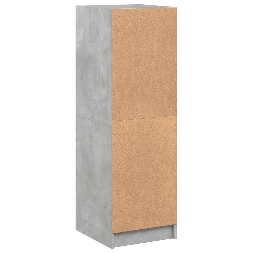 vidaXL Ντουλάπι Γκρι Σκυροδέματος 35 x 37 x 109 εκ. με Γυάλινες Πόρτες