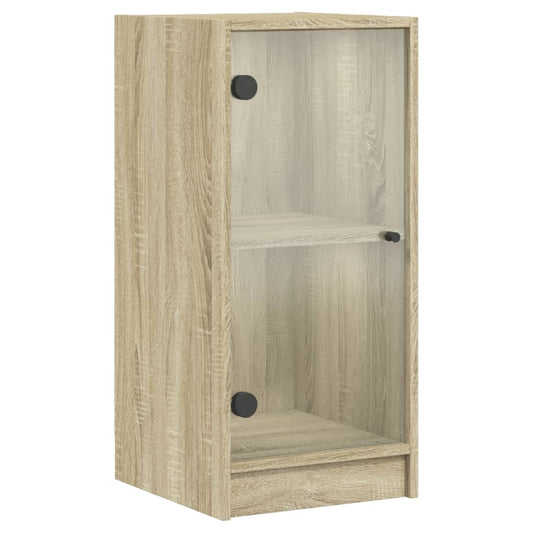vidaXL Βοηθητικό Ντουλάπι Sonoma Δρυς 35x37x75,5εκ. με Γυάλινες Πόρτες